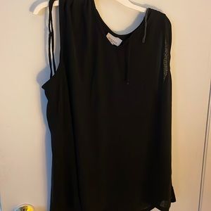 Avenue black sleeveless sheer top
